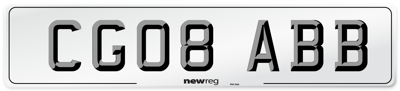 CG08 ABB Number Plate from New Reg